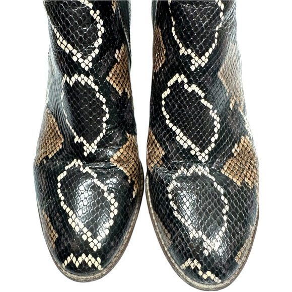 Madewell Snakeskin Leather Regan Booties Women's 9.5 Pull On Block Heel - Picture 8 of 12
